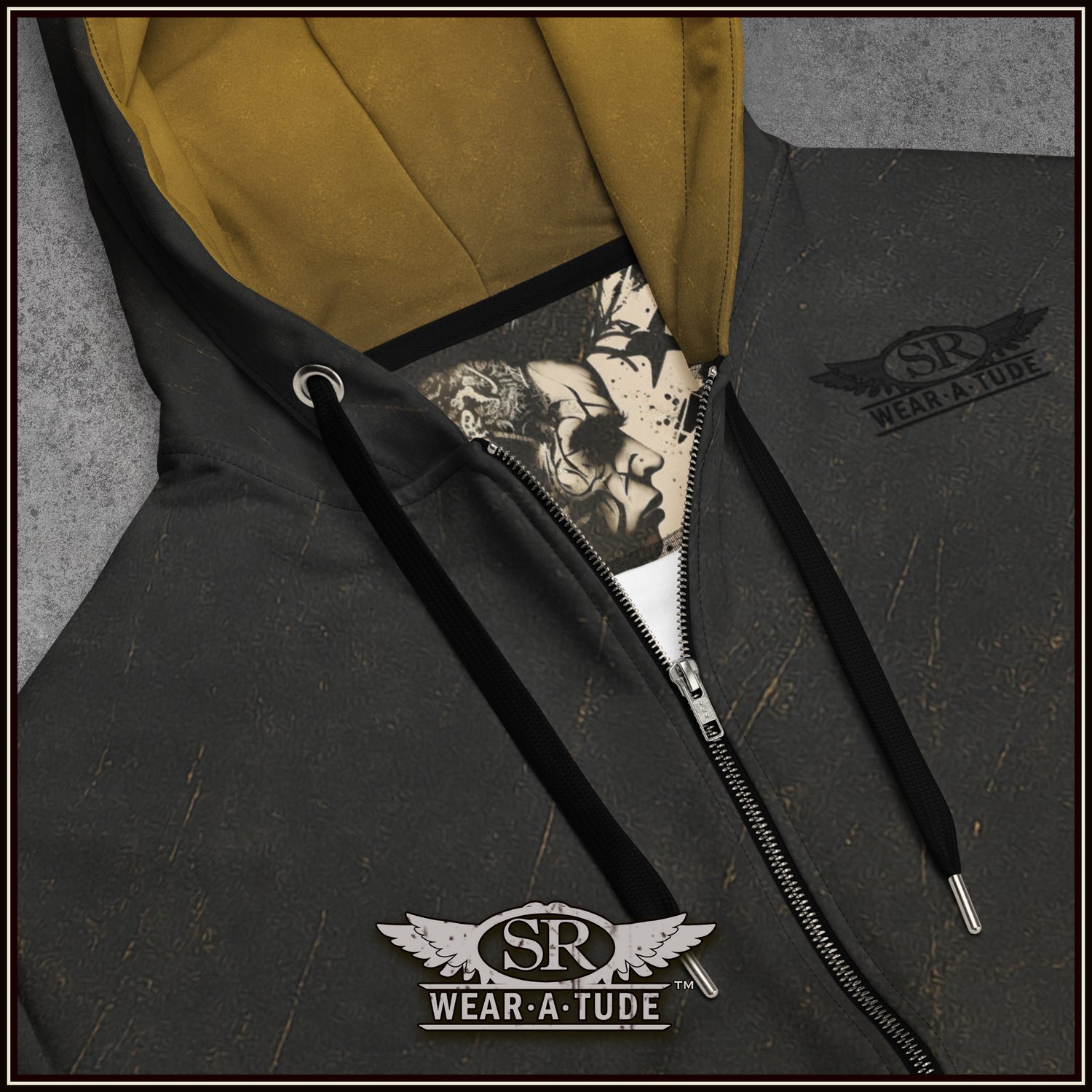 Punk Blood, Checker arm print, Unisex zip hoodie