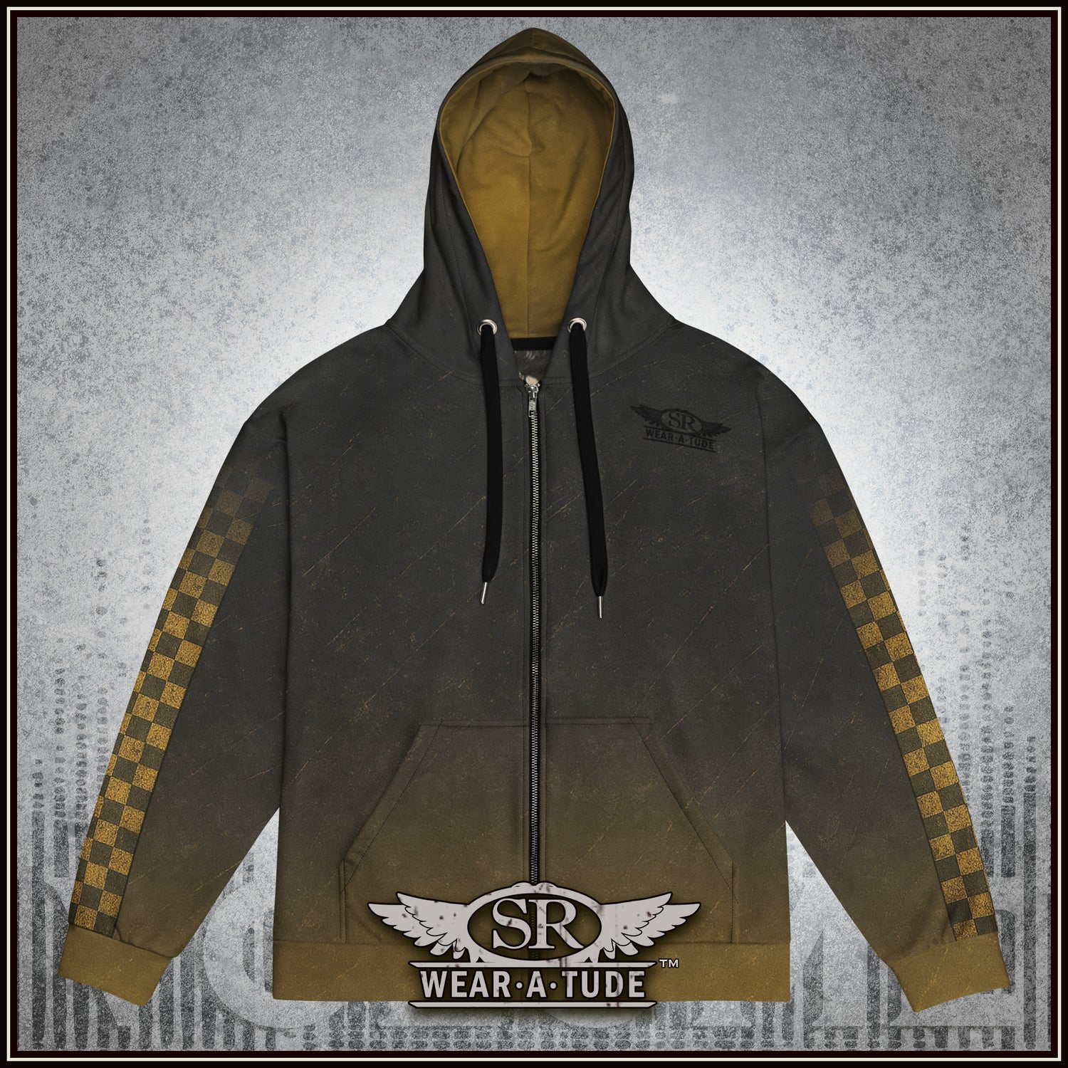 Punk Blood, Checker arm print, Unisex zip hoodie