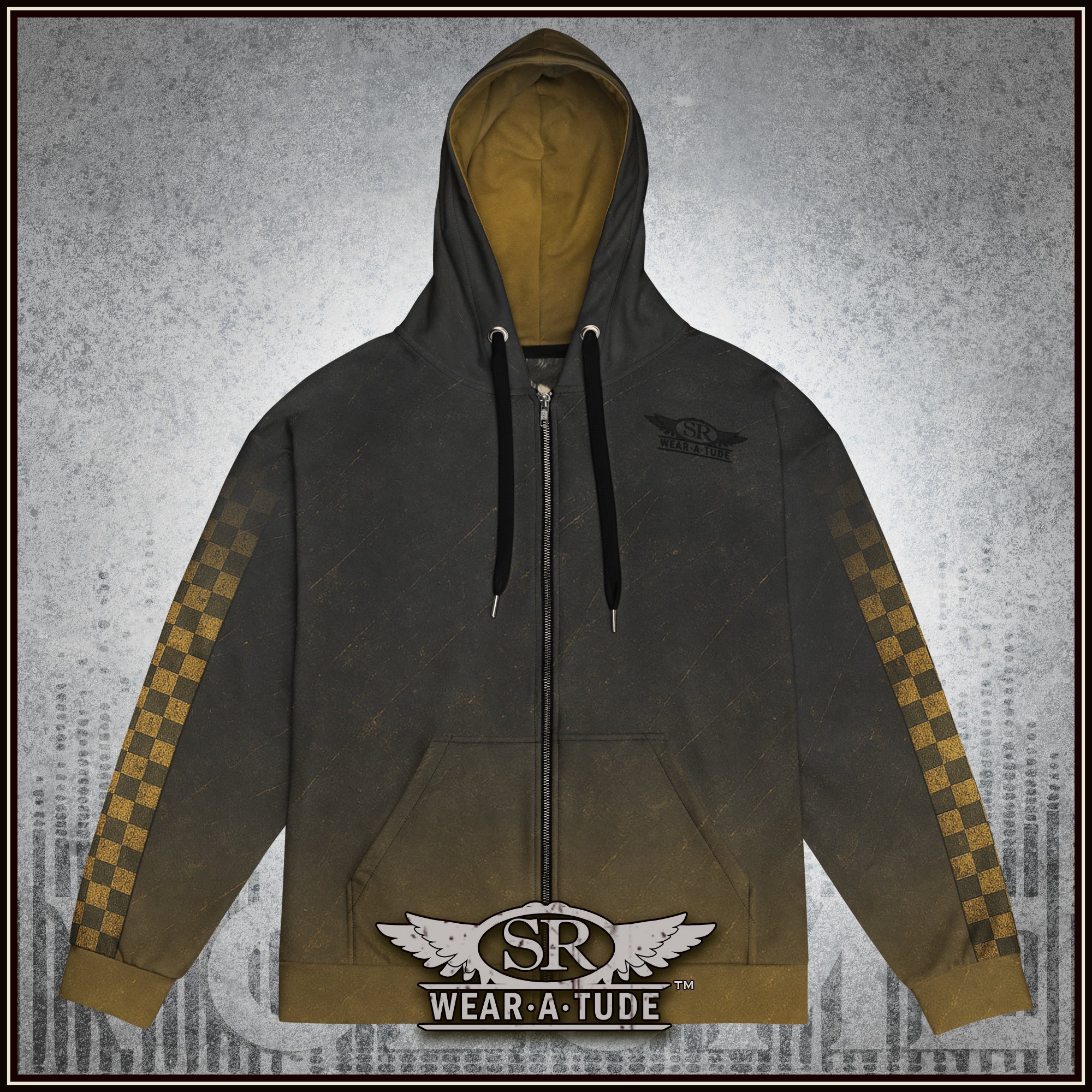 Punk Blood, Checker arm print, Unisex zip hoodie