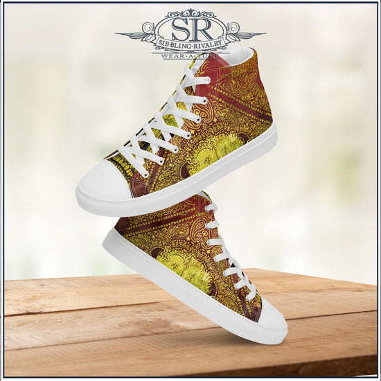 Rusted Reaper mens high top shoes with a vintage grunge feel for the Rock Star. Bold footwear with a distinctive urban style