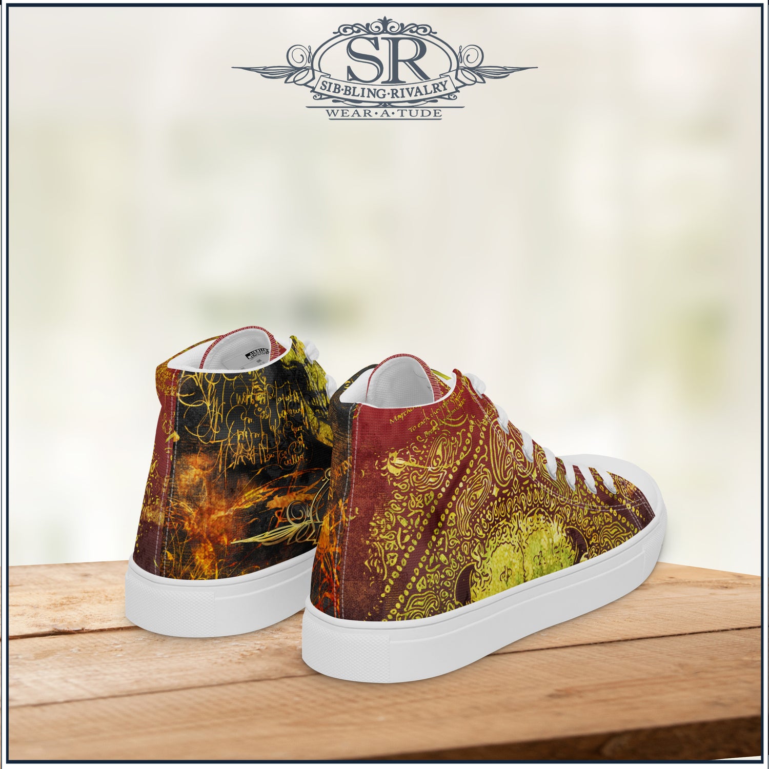 Rusted Reaper mens high top shoes with a vintage grunge feel for the Rock Star. Bold footwear with a distinctive urban style, created by Canadian entrepreneurs