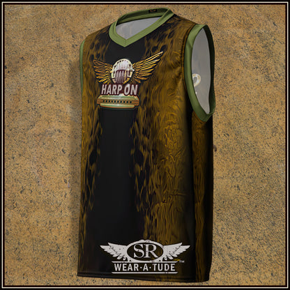 Stay Gold &amp; Harp On Recycled unisex basketball jersey - SIB.BLING RIVALRY