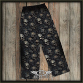The SRWearAtude logo proudly adorns these lounge pants, making a bold statement about your allegiance to the music that moves your soul. The skulls, in varying sizes and positions, exude an attitude that&