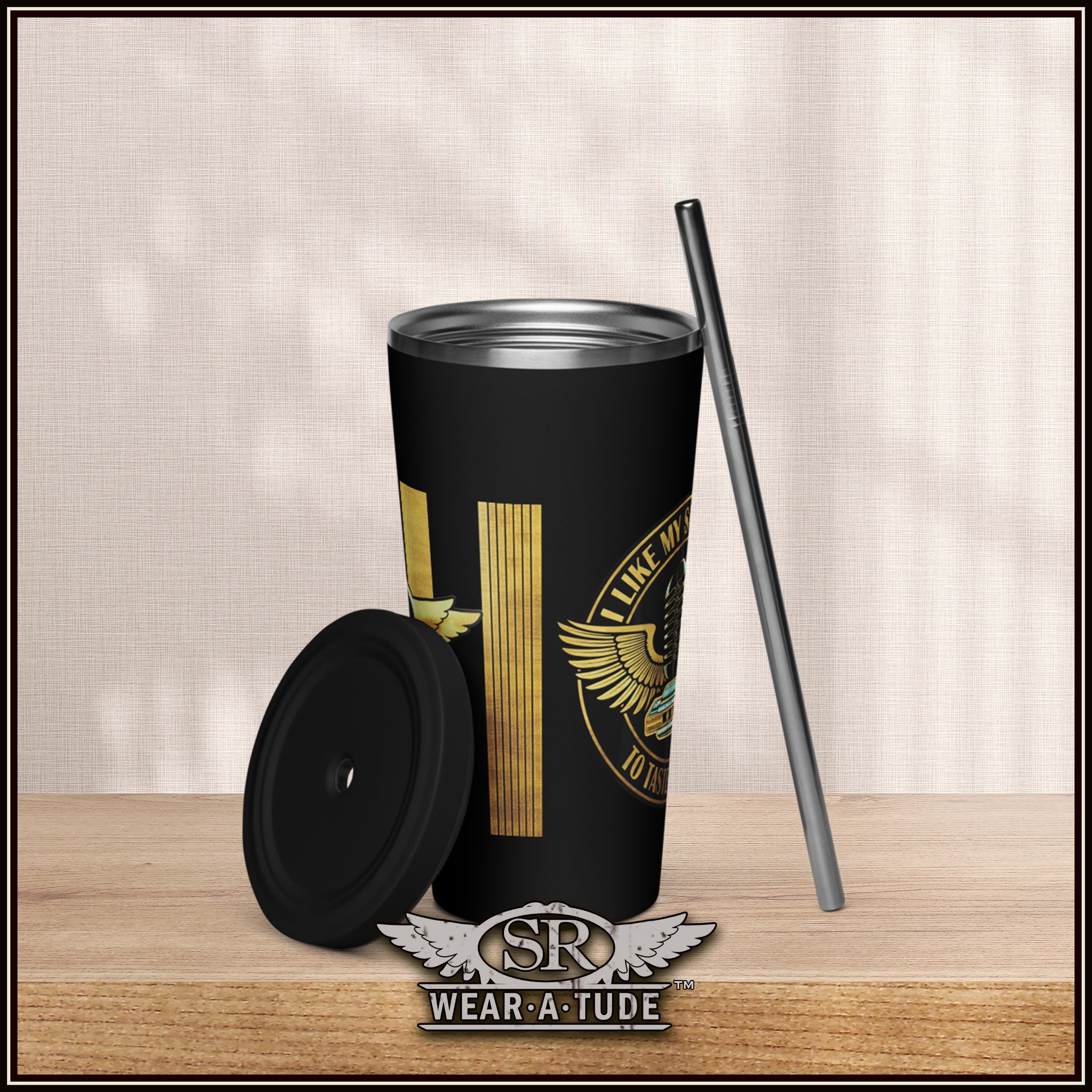 Tin Sandwich Insulated tumbler with a straw