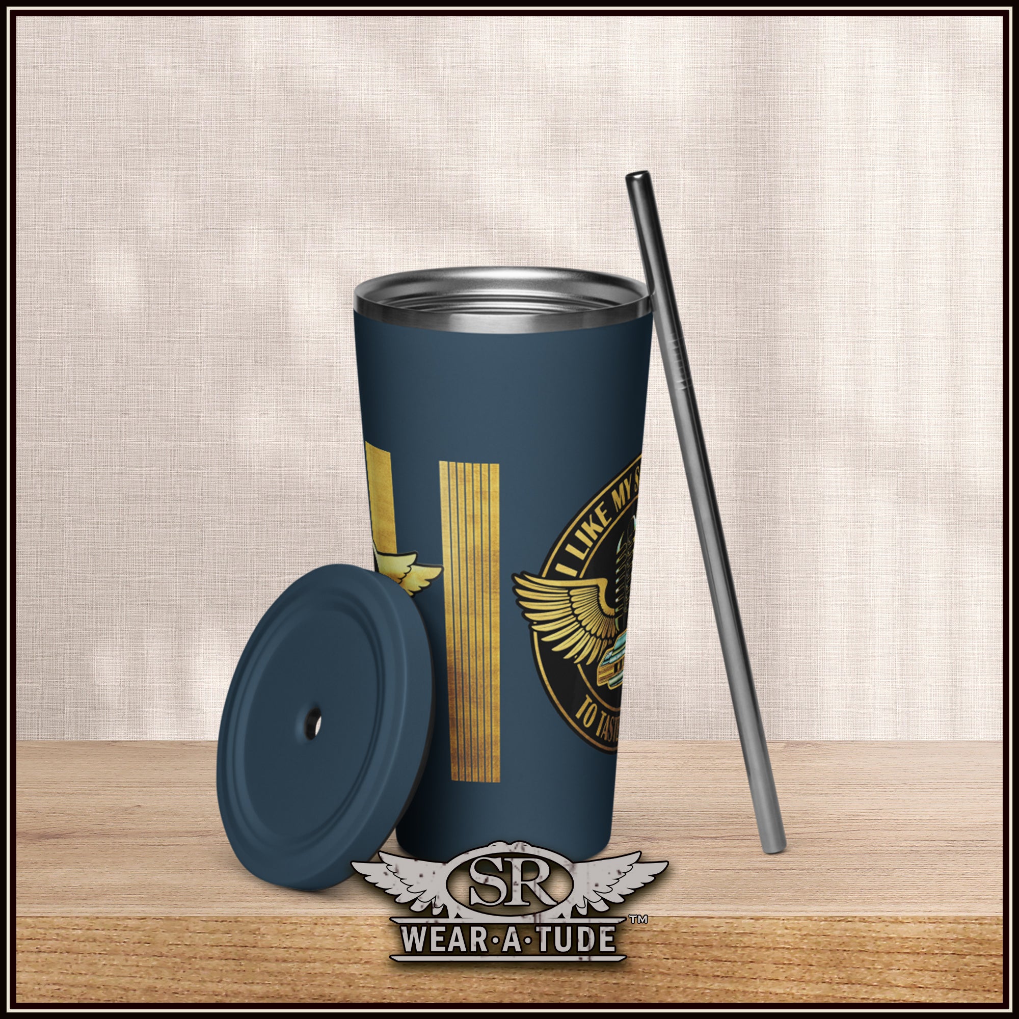 Tin Sandwich Insulated tumbler with a straw