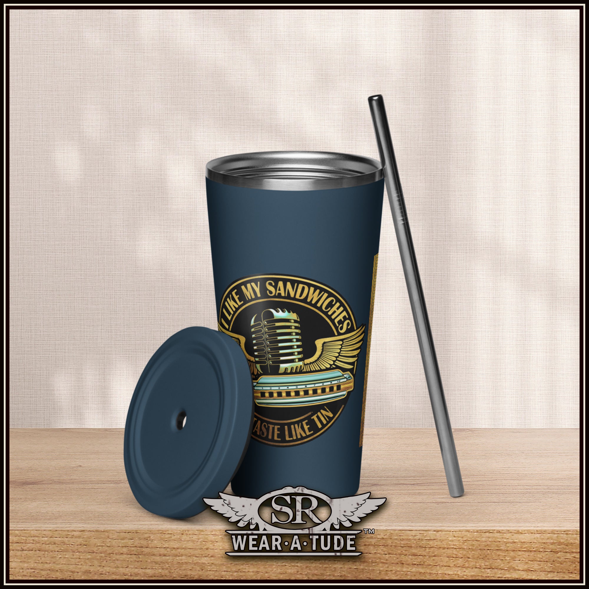 Tin Sandwich Insulated tumbler with a straw