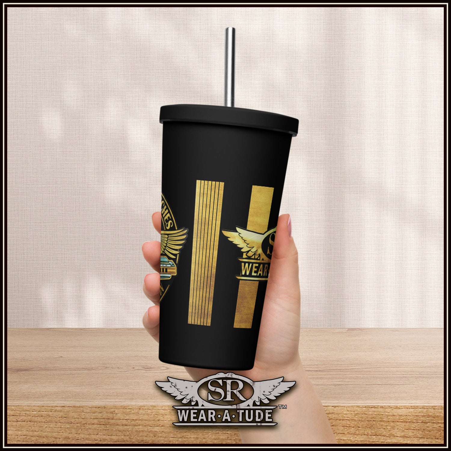 Tin Sandwich Insulated tumbler with a straw