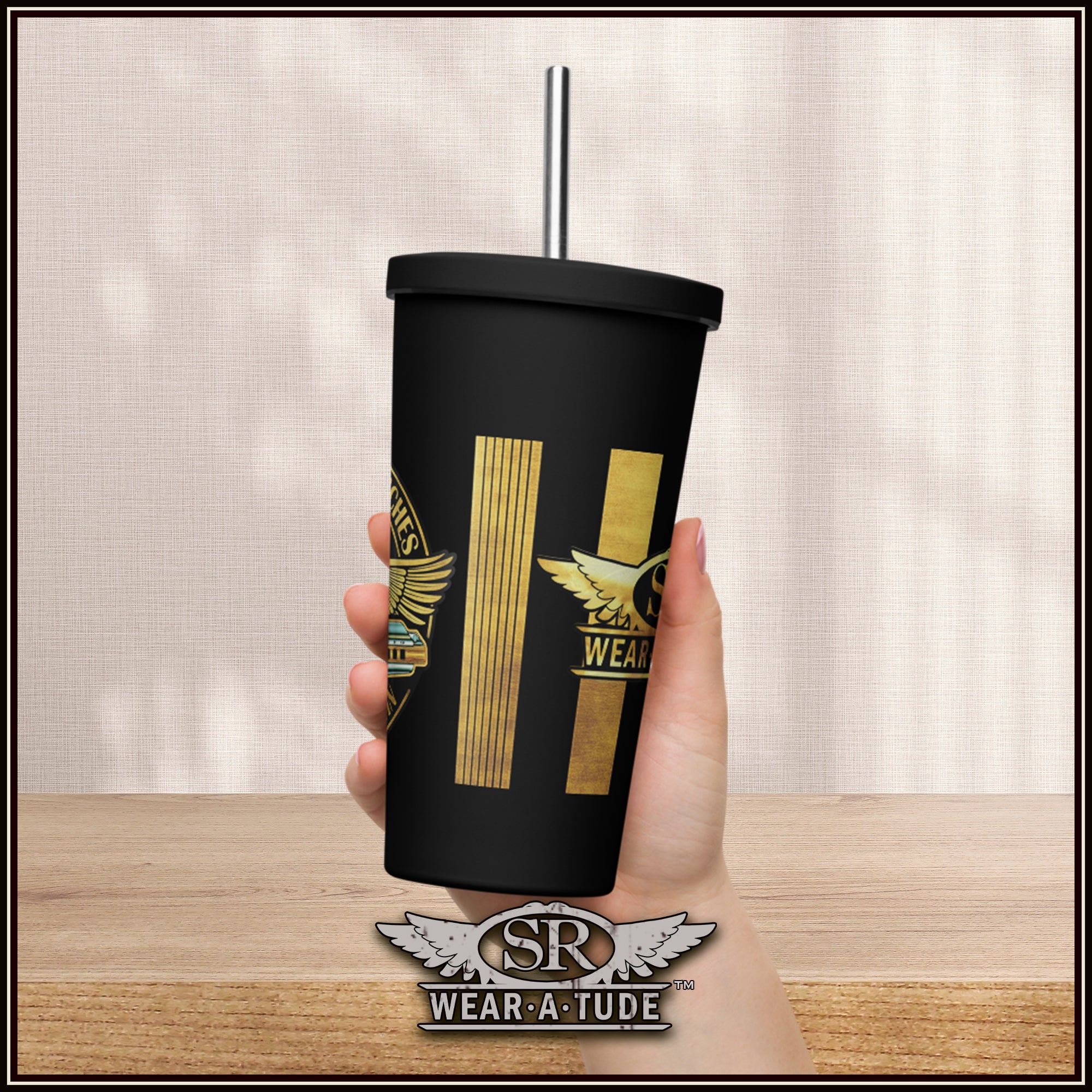 Tin Sandwich Insulated tumbler with a straw