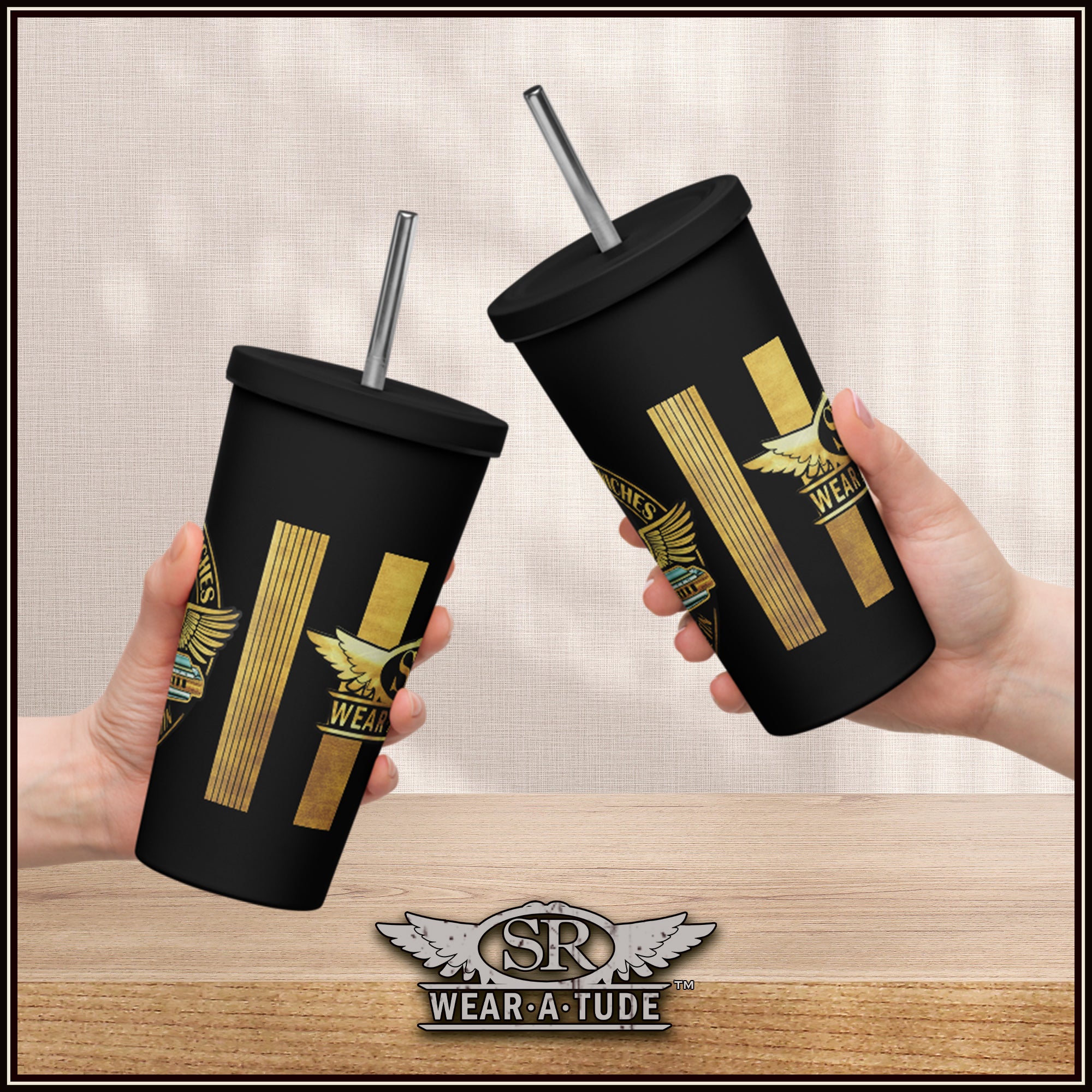 Tin Sandwich Insulated tumbler with a straw