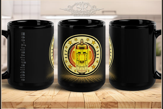 TUBE ADDICT Black Coffee Mug - SIB.BLING RIVALRY