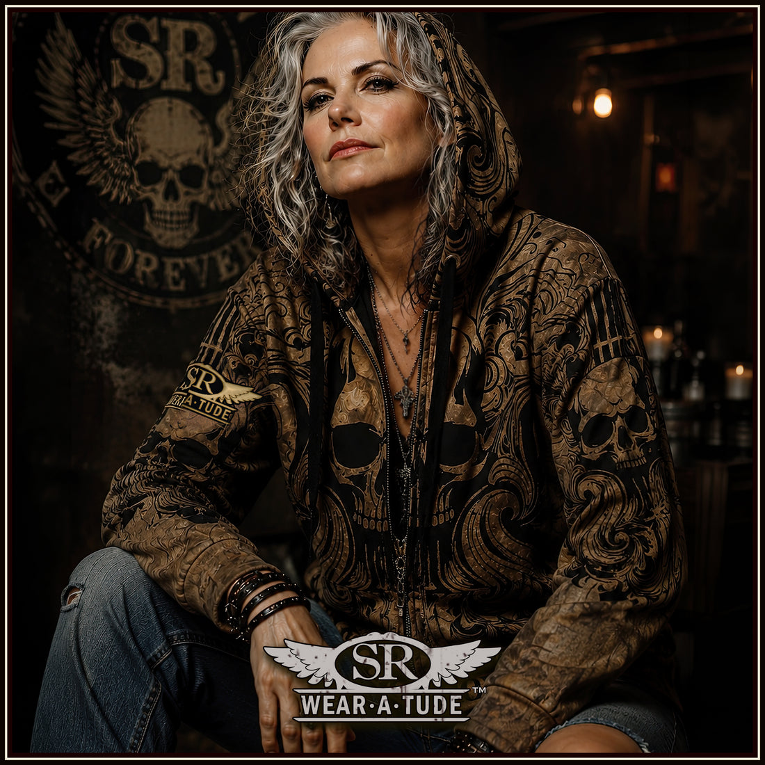 Vintage Rebel zip hoodie - SIB.BLING RIVALRY