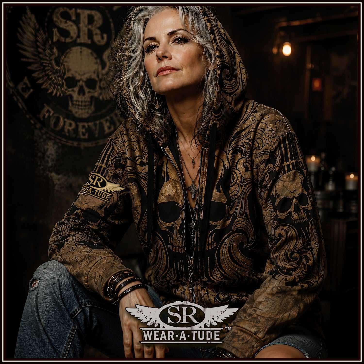 Vintage Rebel zip hoodie - SIB.BLING RIVALRY