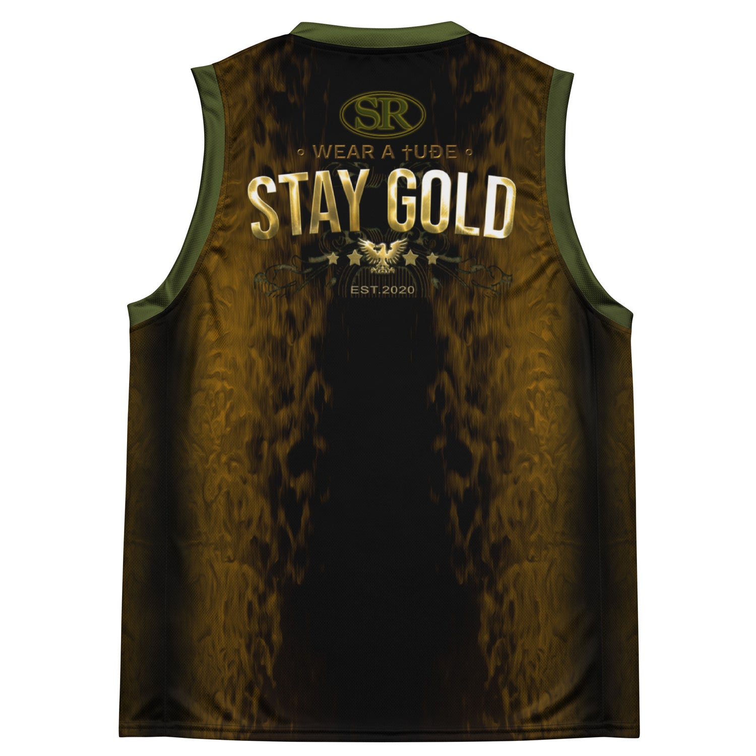 Stay Gold & Harp On Recycled unisex basketball jersey - SIB.BLING RIVALRY