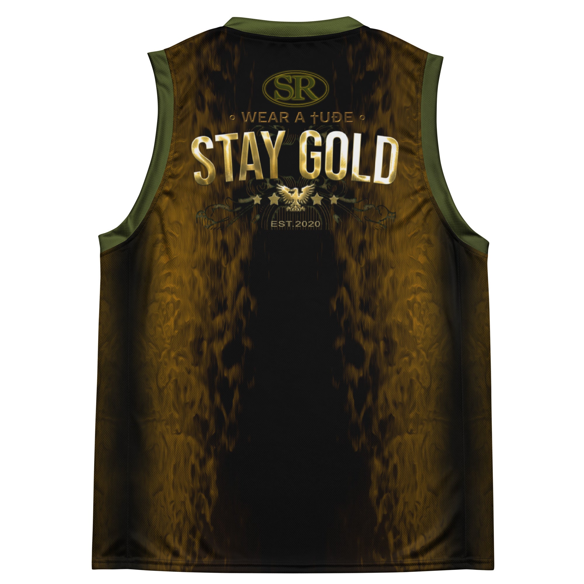 Stay Gold &amp; Harp On Recycled unisex basketball jersey - SIB.BLING RIVALRY