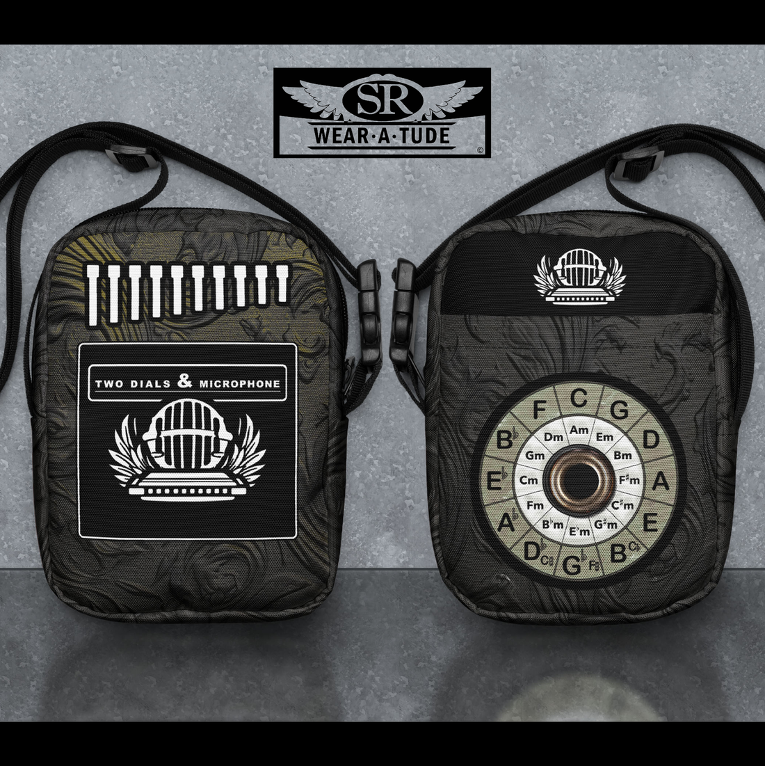 Two Dials &amp; a Microphone - Tactical Sling Bag, crossbody bag
