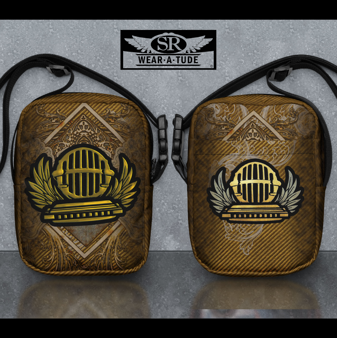 Golden Grit Sling crossbody bag