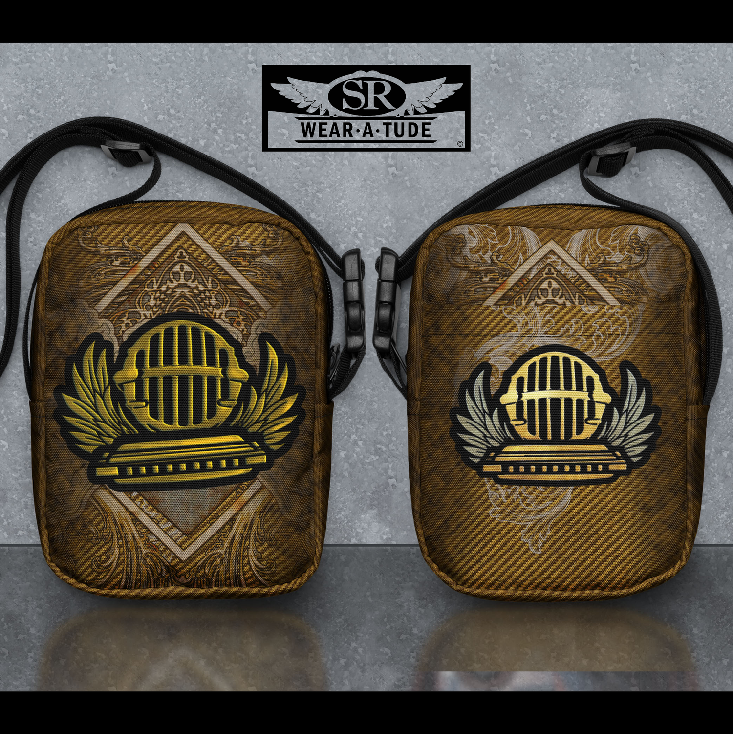 Golden Grit Sling crossbody bag