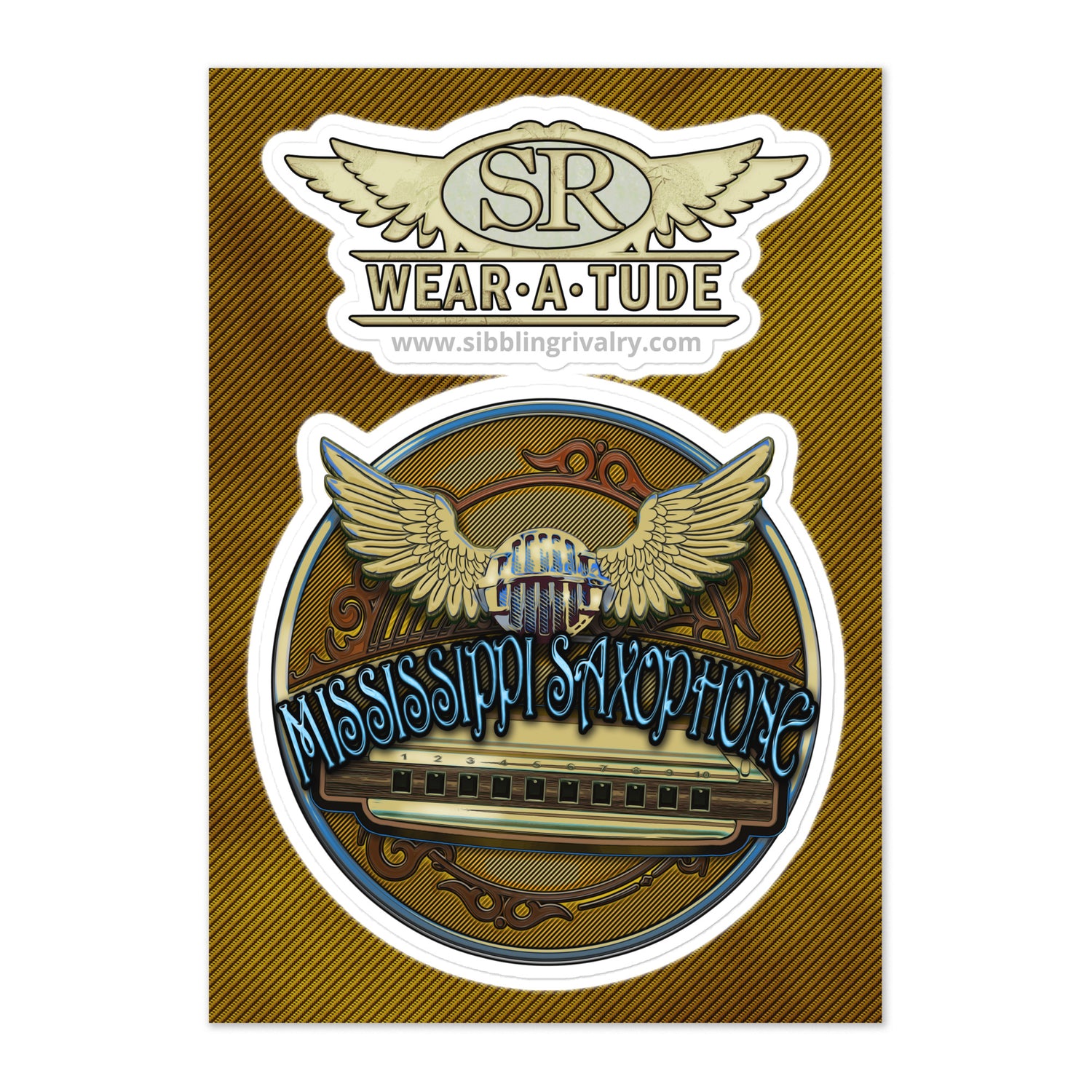 Mississippi Saxophone harmonica microphone stickers - SIB.BLING RIVALRY