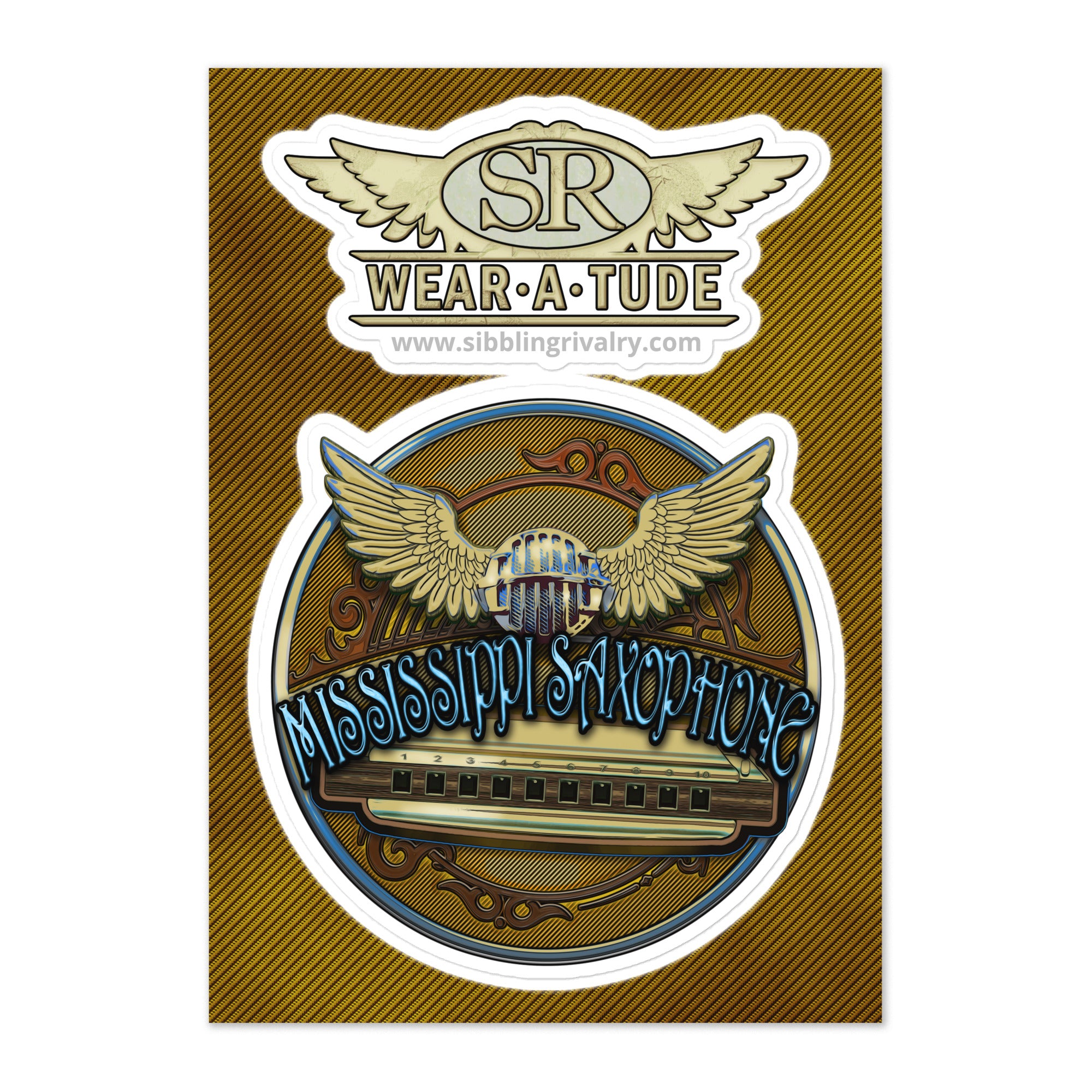 Mississippi Saxophone harmonica microphone stickers - SIB.BLING RIVALRY