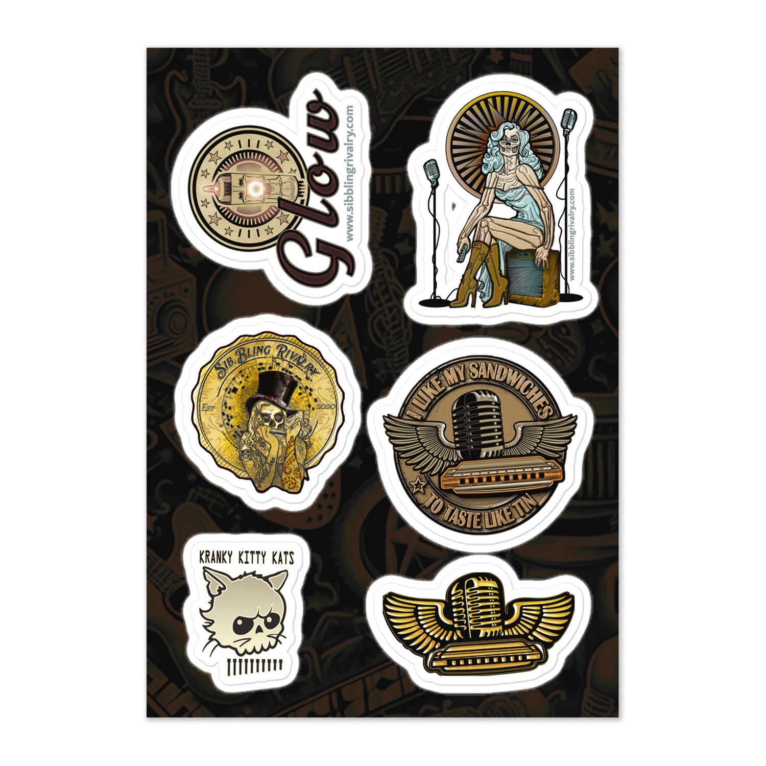 HARMONICA PLAYERS Blues Stickers Sheet - SIB.BLING RIVALRY