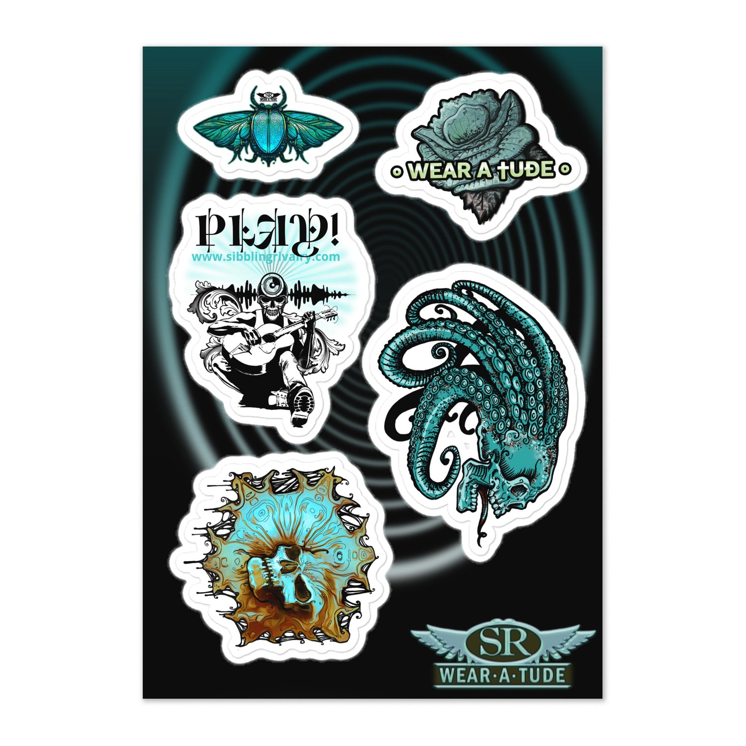 TURQUOISE ROCK stickers of skulls - SIB.BLING RIVALRY