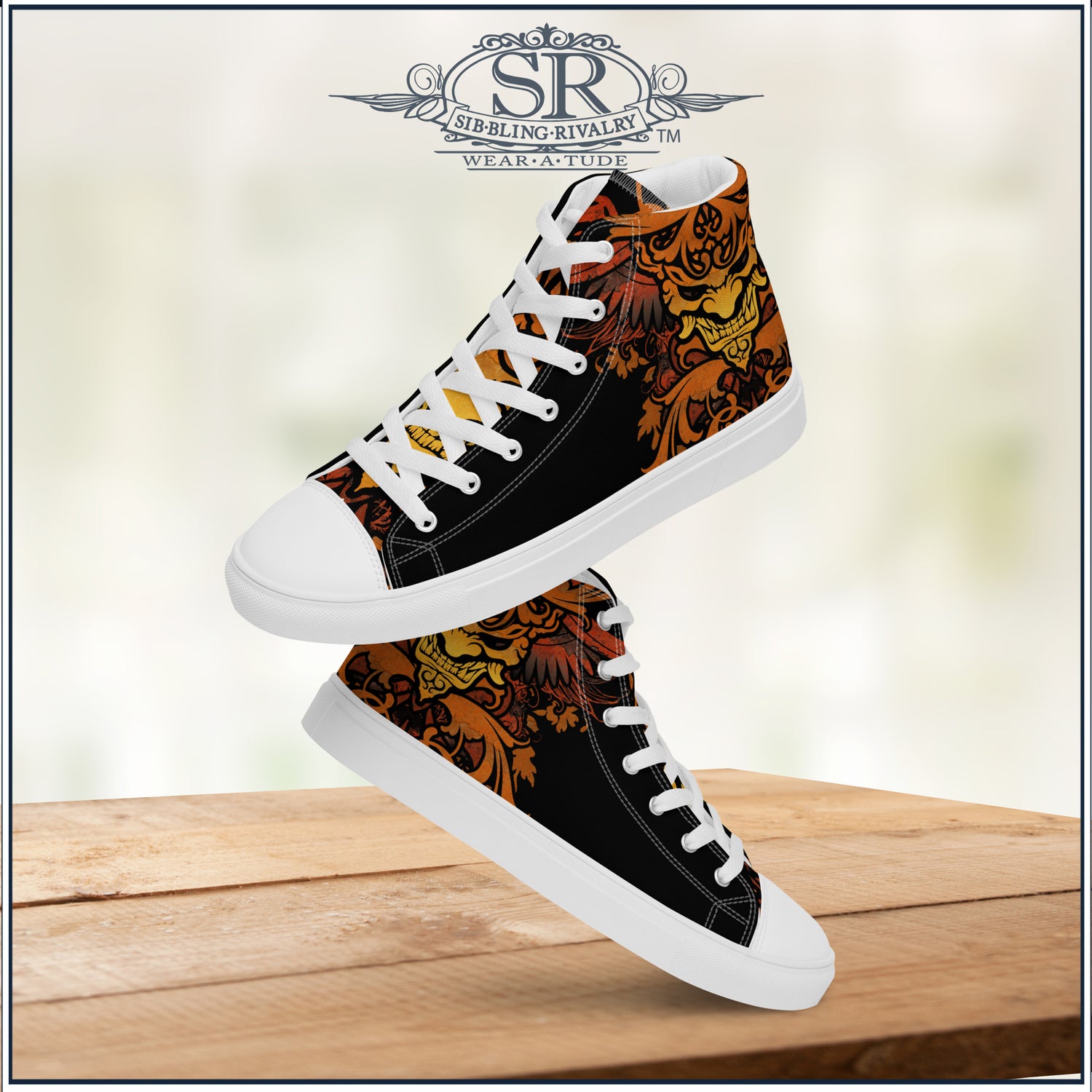 Crossroads demon high tops for the blues player by SR Wear Atude, Sib.Bling Rivalry Design. A product by The Joubert Sisters