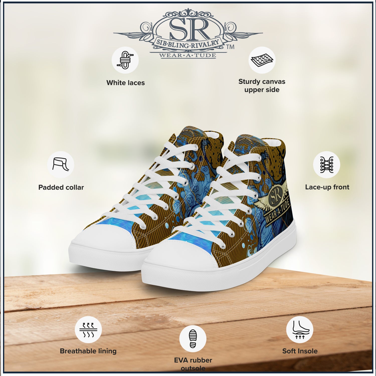 FISHBONE ~ SR Women’s high top shoes - SIB.BLING RIVALRY