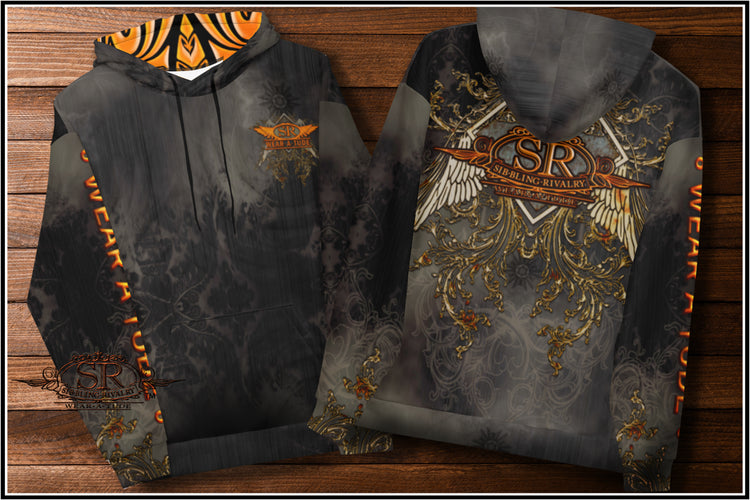 CHARCOAL & RUST ~ SR Wings Unisex Hoodie - SIB.BLING RIVALRY