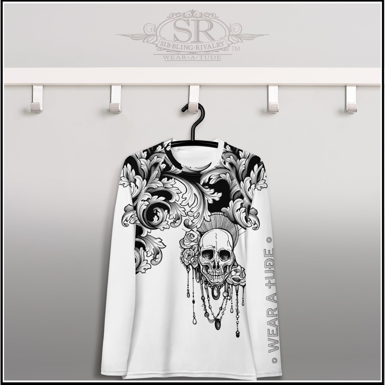 GOTHIC SPIRIT I ~ SR Rash Guard - Art Nouveau Skull - SIB.BLING RIVALRY
