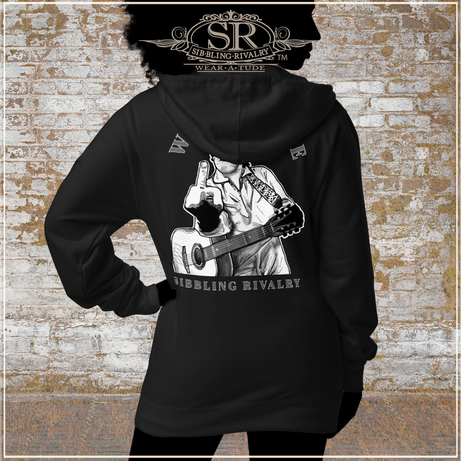 JOHNNY CASH ATTITUDE Unisex fleece zip up hoodie - SIB.BLING RIVALRY