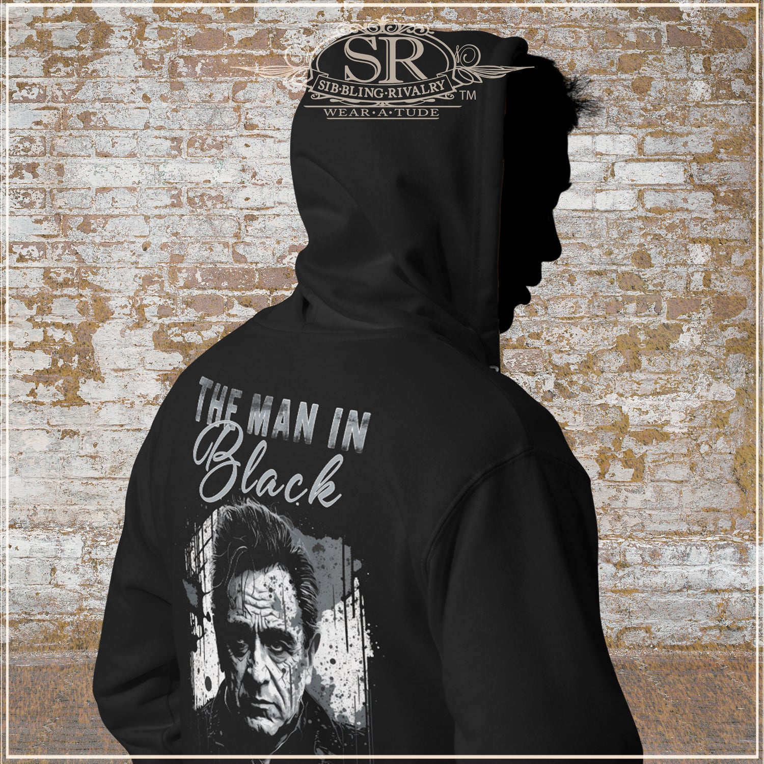 JOHNNY CASH The Man In Black fleece zip up hoodie - SIB.BLING RIVALRY