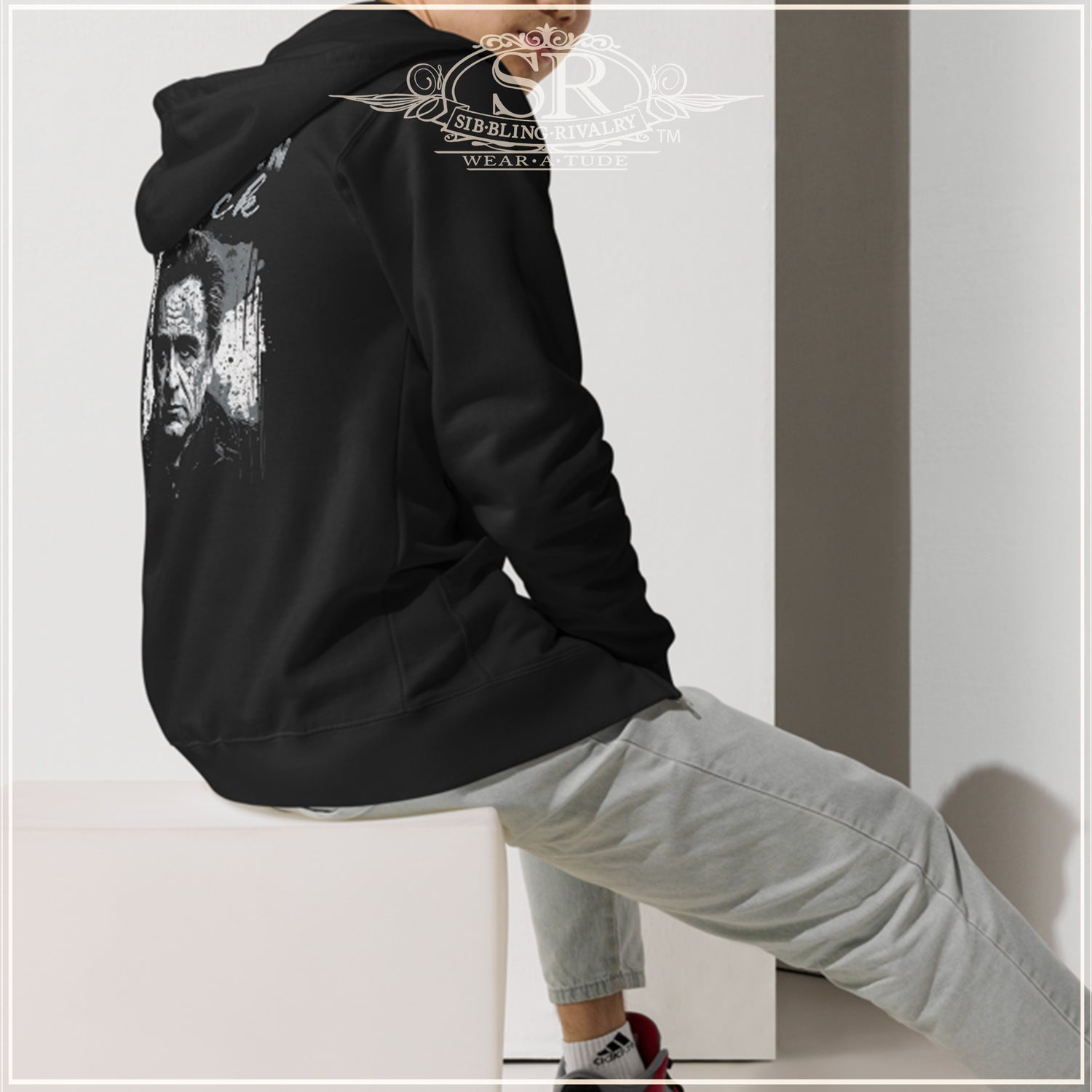 JOHNNY CASH The Man In Black fleece zip up hoodie - SIB.BLING RIVALRY