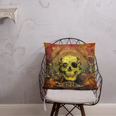 GRUNGE ORANGE SKULL ~ LG Throw Pillow - SIB.BLING RIVALRY