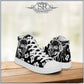 SKULL & BLOSSOM ~ SR Women’s high top shoes - SIB.BLING RIVALRY