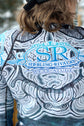 Wear A Tude clothing by SibBling Rivalry Design. Our striking Sugar Skull design on a form fitting sports shirt. Back view.SUGAR & SNOW ~ SR Rash Guard - SIB.BLING RIVALRY
