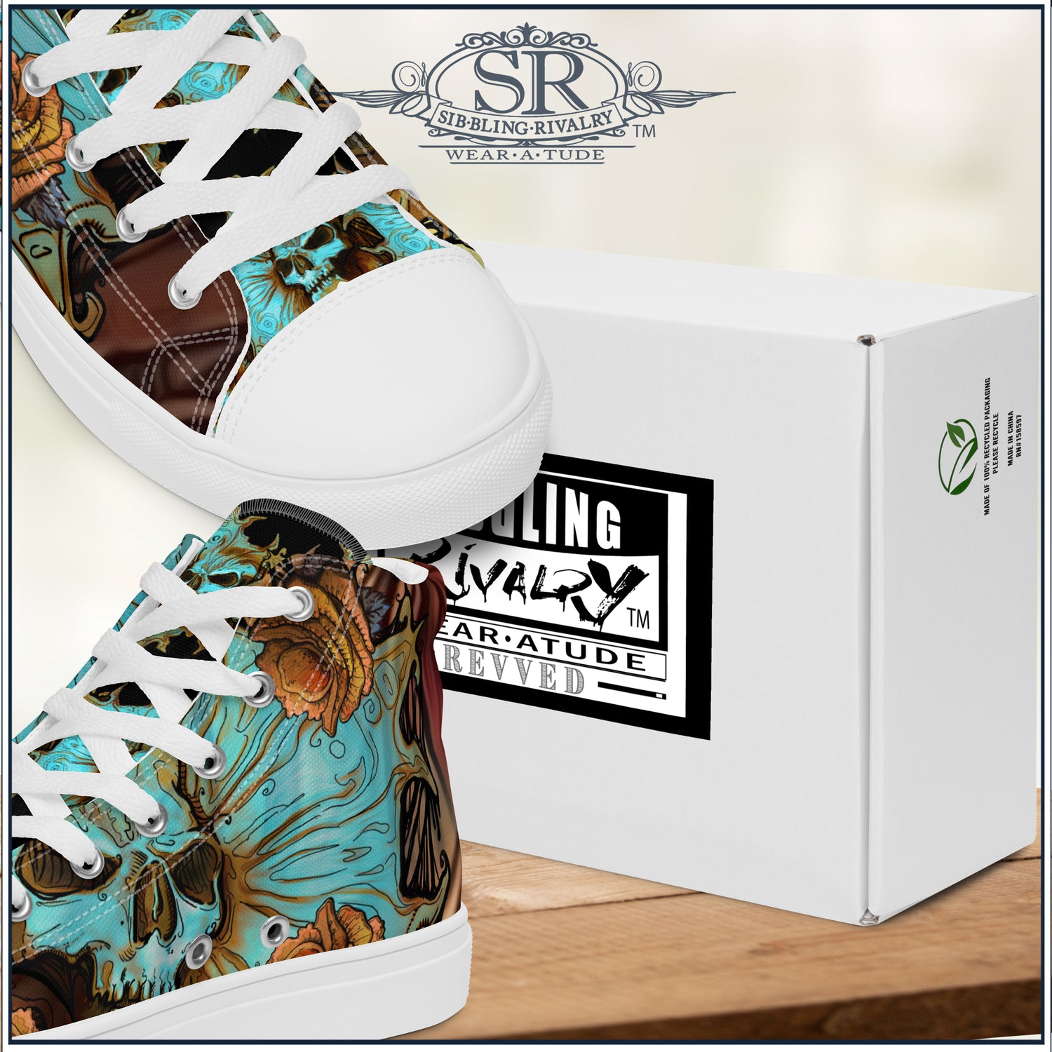 DEATH & ROSES ~ SR Women’s high top shoes - SIB.BLING RIVALRY