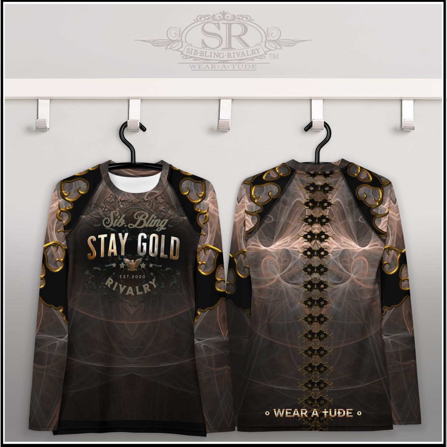 STAY GOLD FRACTAL DESIGN, SR Wear Atude active wear. Metal Rock Wear, Women&