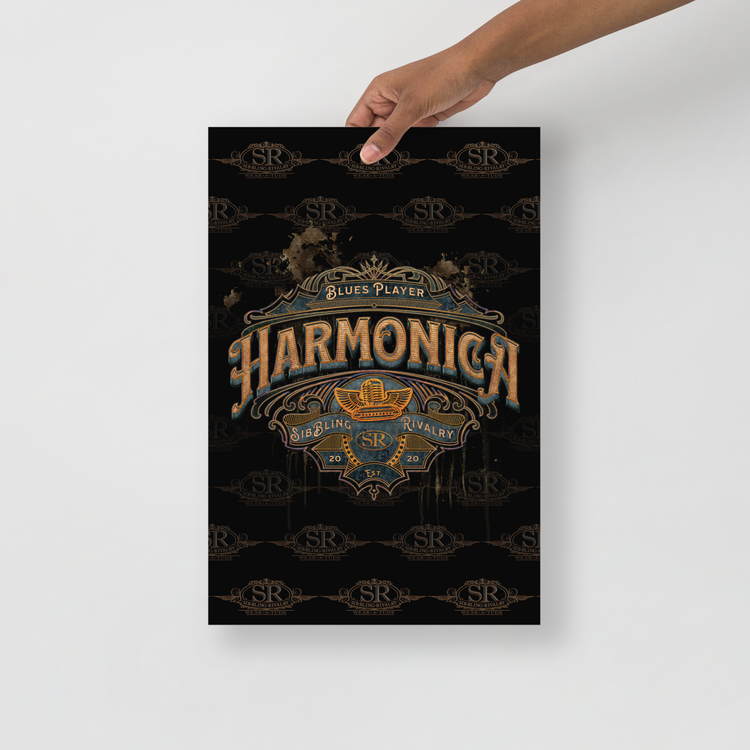 HARMONICA SHEILD ~ SR Harmonica player poster - SIB.BLING RIVALRY