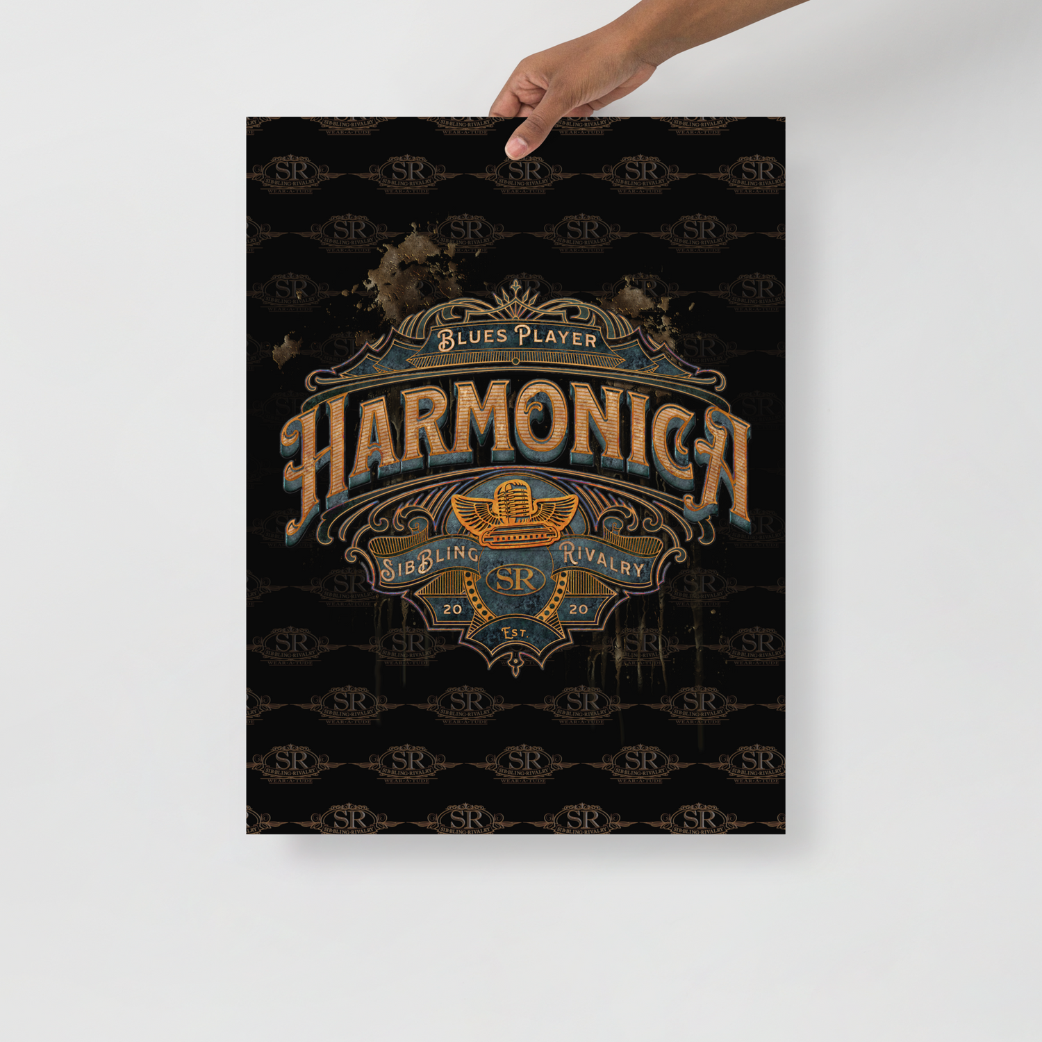 HARMONICA SHEILD ~ SR Harmonica player poster - SIB.BLING RIVALRY