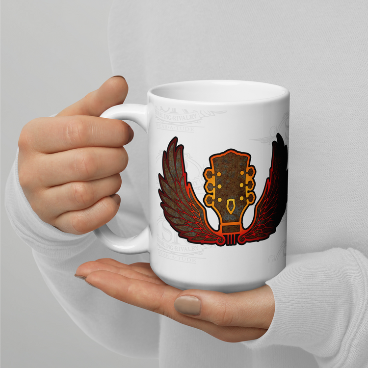 WINGED GUITAR ~ SR 15 oz big coffee mug - SIB.BLING RIVALRY